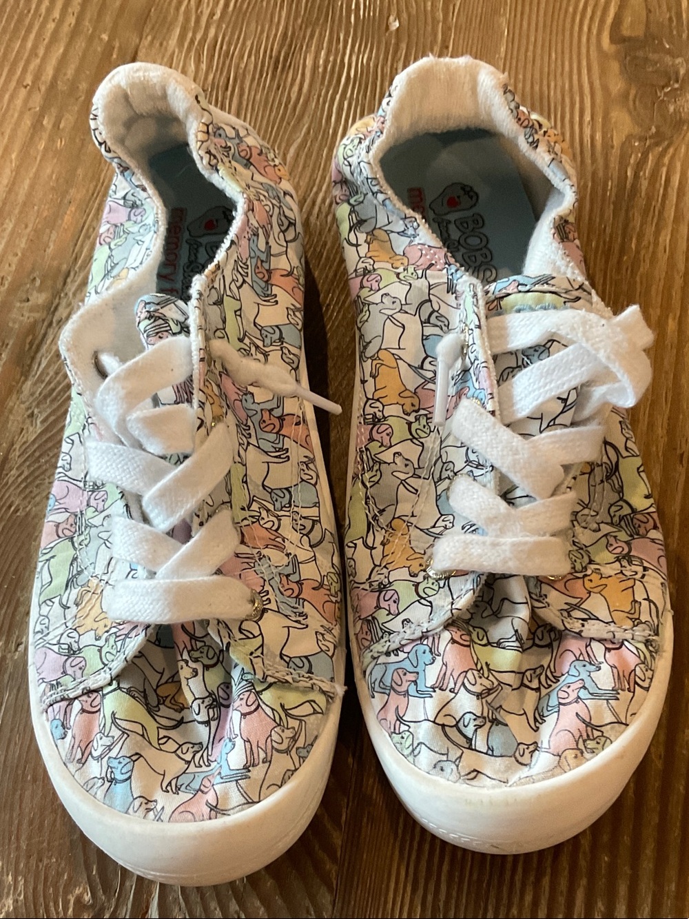 BOBS from Skechers Women's Pastel Beach Bingo Woof pack print Sneakers